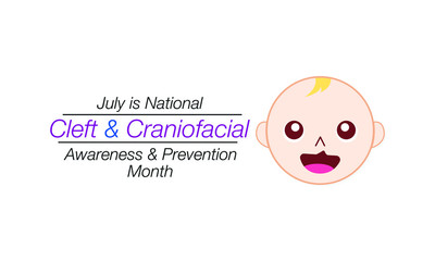 Vector illustration on the theme of National Cleft and Craniofacial awareness month observed during July.