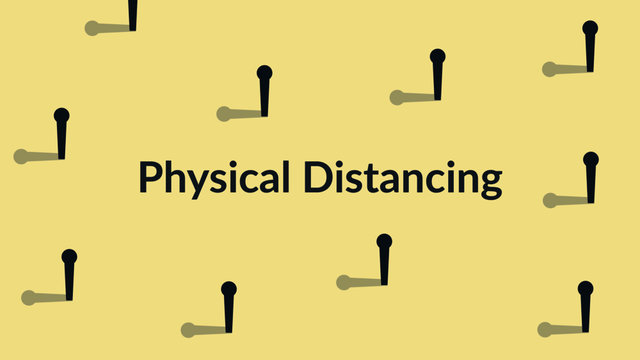 physical distancing vector illustration