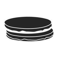 Belgian waffle vector icon.black vector icon isolated on white background belgian waffle .