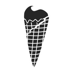Waffle cone vector icon.black vector icon isolated on white background waffle cone.