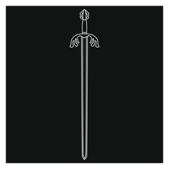 Tizona sword of the spanish warrior of the middle ages cid campeador, illustration for web and mobile design.