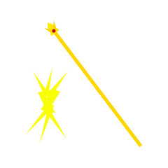 scepter and rays of god zeus mythology of Olympus, illustration for web and mobile design.