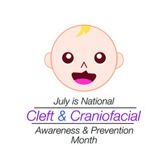 Vector illustration on the theme of National Cleft and Craniofacial awareness month observed during July.