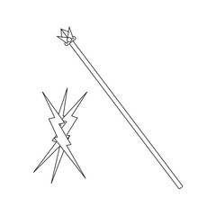 Fototapeta premium scepter and rays of god zeus mythology of Olympus, illustration for web and mobile design.