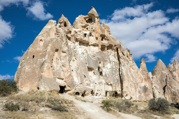 Volcanic tufa formations in Turkey's Cappadocia.