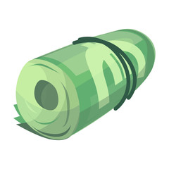 Roll of euro vector icon.Cartoon vector icon isolated on white background roll of euro.