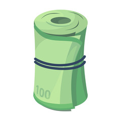 Roll of euro vector icon.Cartoon vector icon isolated on white background roll of euro.