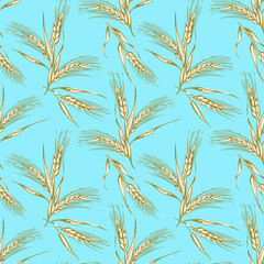 Seamless Pattern of Ears of Wheat