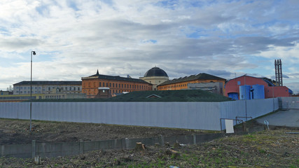 Fototapeta na wymiar Bory Prison facility with main cupola hall, Plzen, Czech Republic
