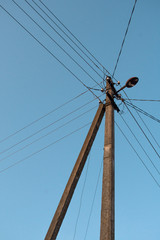 power pole with a flashlight