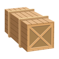 Wooden box vector icon.Cartoon vector icon isolated on white background wooden box.