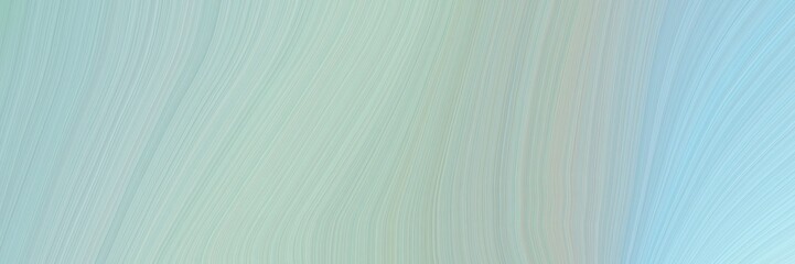 Fototapeta premium horizontal banner background with pastel blue, light blue and pale turquoise color. modern soft curvy waves background illustration