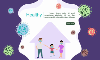 Healty landing page banner template