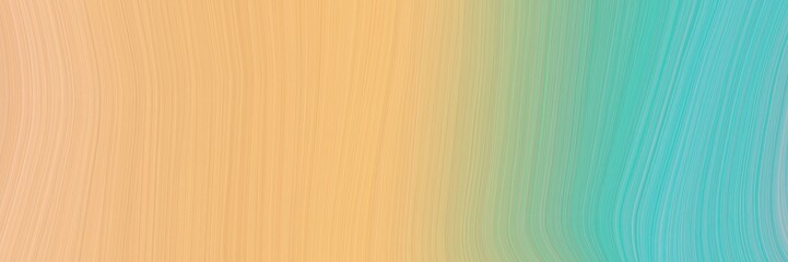 Obraz premium horizontal banner with waves. smooth swirl waves background design with burly wood, medium turquoise and sky blue color