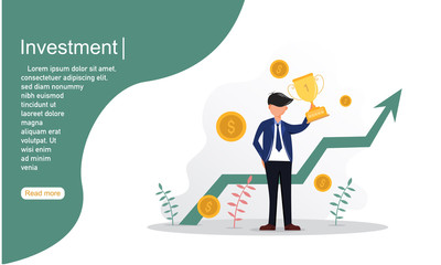 Investment landing page banner template