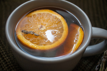 cup of coffee with orange
