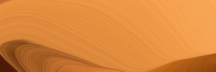 horizontal background banner with peru, chocolate and sienna color. modern waves background illustration