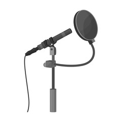 Mic vector icon.Cartoon vector icon isolated on white background mic.