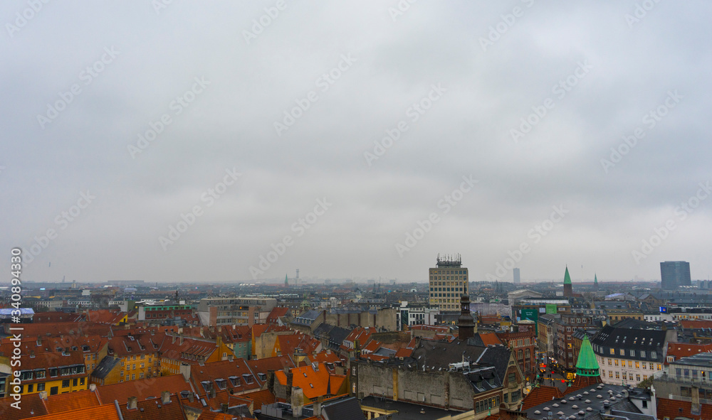 Sticker skyline of copenhagen from vor frelsers kirke church of our saviour