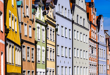 historic facades in Landshut - bavaria