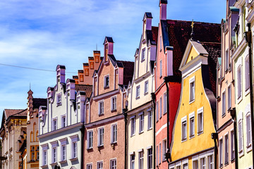 historic facades in Landshut - bavaria