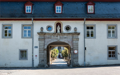 GERMANY, MARIENSTATT. Entrance to the monastic complex, founded in 1212 by the  Cistercians.