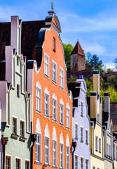 historic facades in Landshut - bavaria