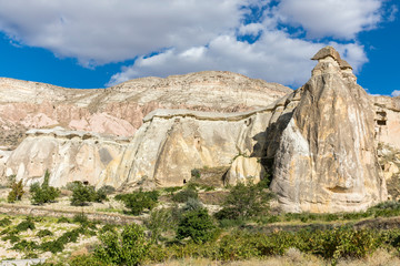Volcanic tufa formations in Turkey's Cappadocia.