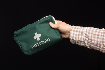 first aid kit, green first aid kit