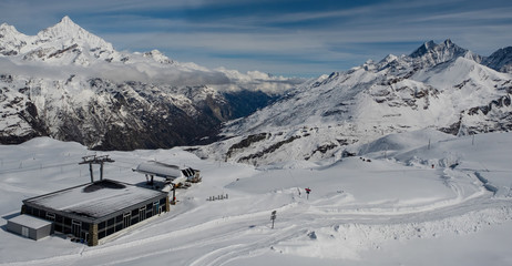ski station in snow mountain area