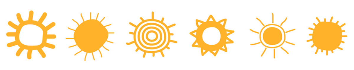 Hand drawn sun icons