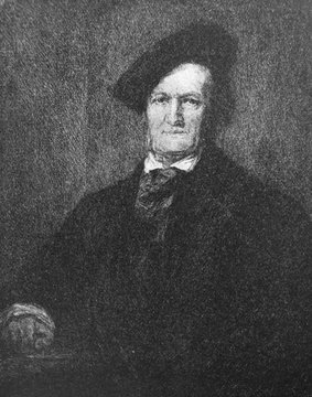 The portrait of painter Franz von Lenbach, self portrait in the old book the History of Painting, by R. Muter, 1887, St. Petersburg