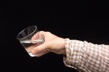 Glass of water in clear glass cup