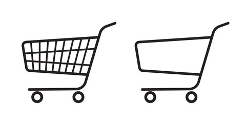Shopping cart icon. Trolley sign. Shop and retail symbol. Vector illustration.