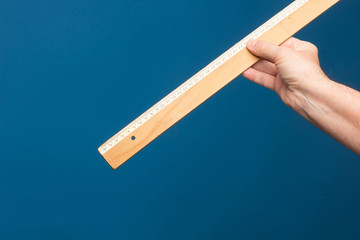 Wooden ruler, vintage classic ruler