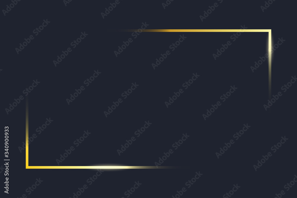 Aufkleber transparent gold frame angles. golden frame elements on dark blue background. rectangle corners of b