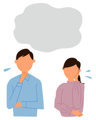 心配をする夫婦ベクター