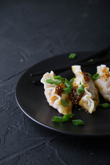 Seafood Dumplings with Sesame and Sauce