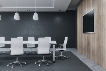 Luxury conference room with blank tv screen