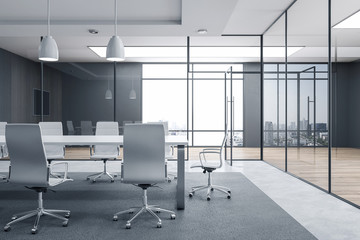 Futuristic conference room interior
