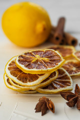 sliced dried lemon, slices, natural chips
