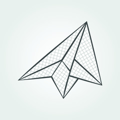 Paper plane icon isolated on white background. Vector illustration 