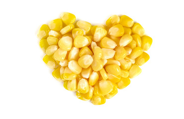 corn seeds isolated on white background