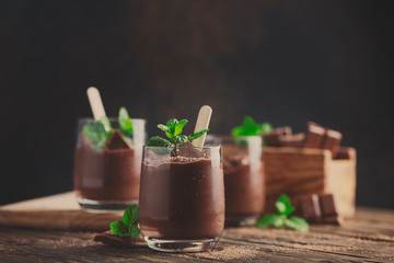Sweet mousse with chocolate