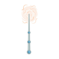 Magic wand vector icon.Cartoon vector icon isolated on white background magic wand.