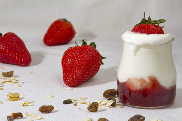 Strawberries and greek yogurt