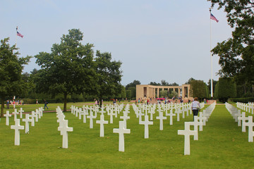 Longues-sur-Mer, Normandy, France, May 29, 2019: American military cemetery in Colleville