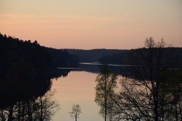 sunset over the river