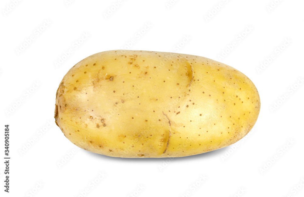 Wall mural potatoes isolated on white background