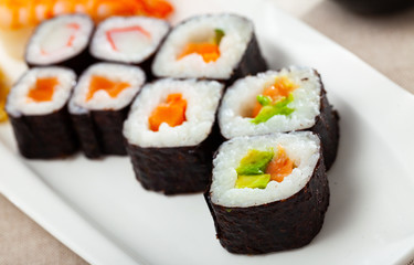 Assorted sushi maki and nigiri